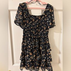 Girls Floral Chiffon Dress